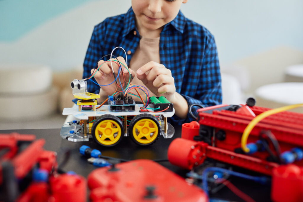 Young child learning through hands-on STEM play